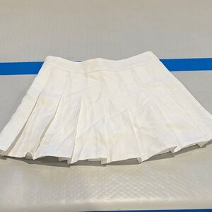 Women's White Pleated Skater Skirt